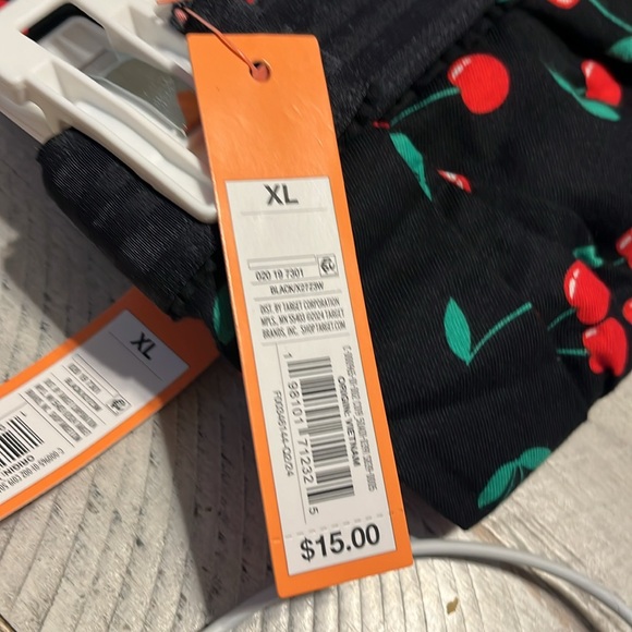 Women’s Cherry Print Boxer Pajama Shorts - Colsie Black XL - Picture 6 of 6